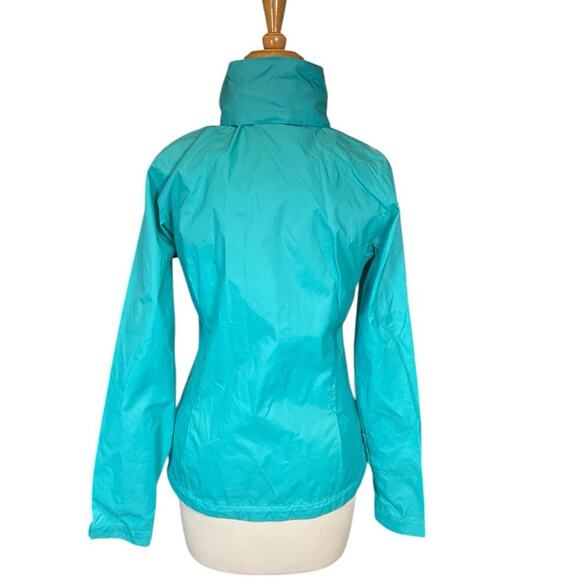 Columbia Womens Small Hide Hooded Windbreaker Rain Jacket Turquoise Lightweight - Picture 5 of 14